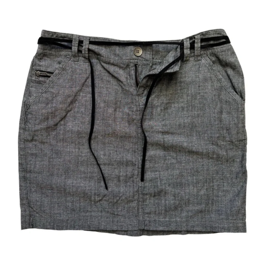 Converse One Star Women’s Gray Mini Skirt W/ Faux Leather Belt & Pockets Size‎ 6